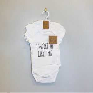 RAE DUNN Woke Up Like This Onsie 3-set Bundle